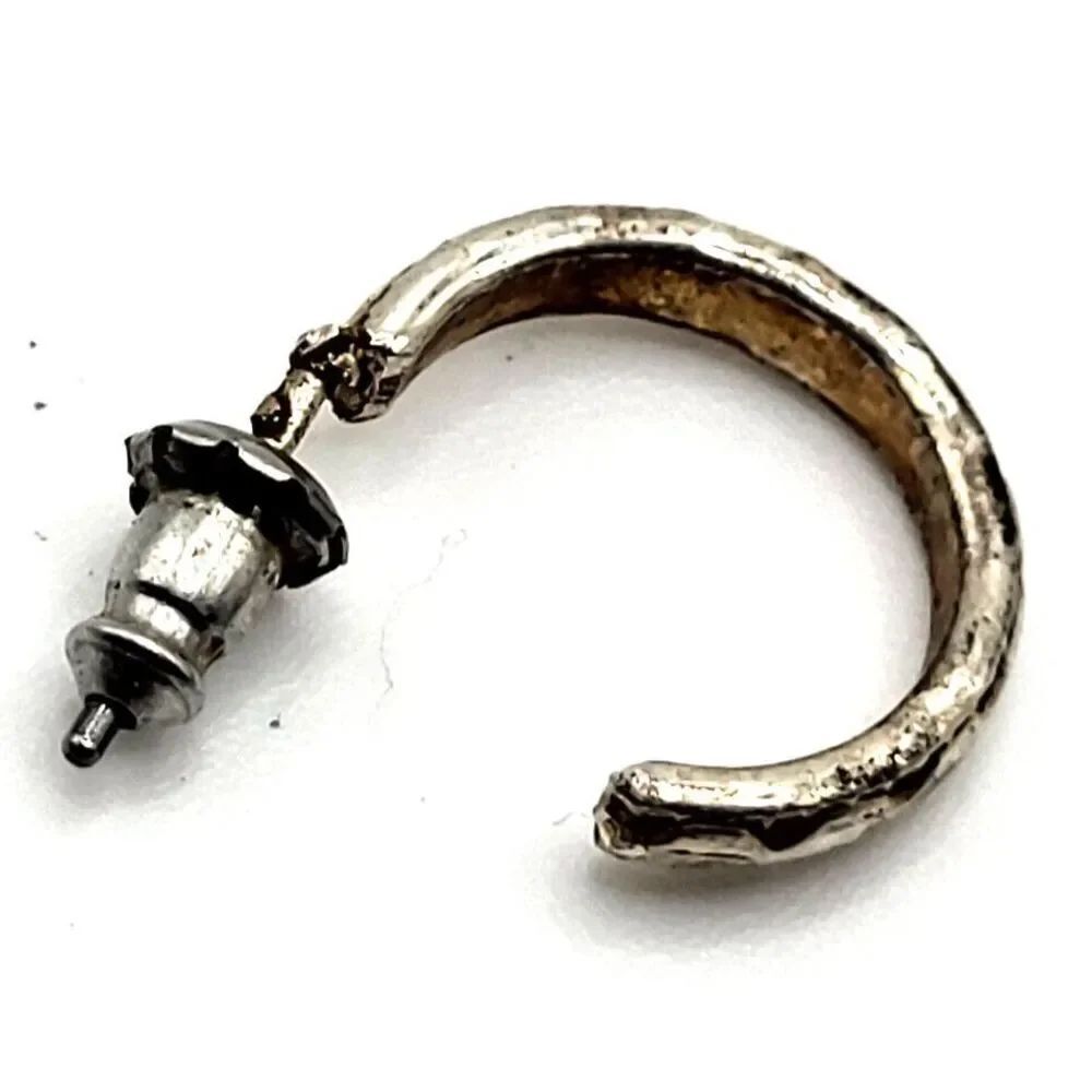 Single Sterling Silver Hoop Earring .6in diameter